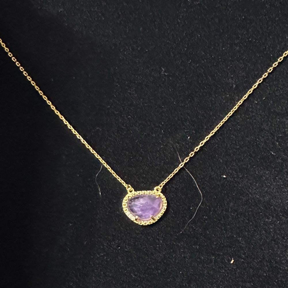 SS 925 Elegant Gold and Purple Necklace Retail $198